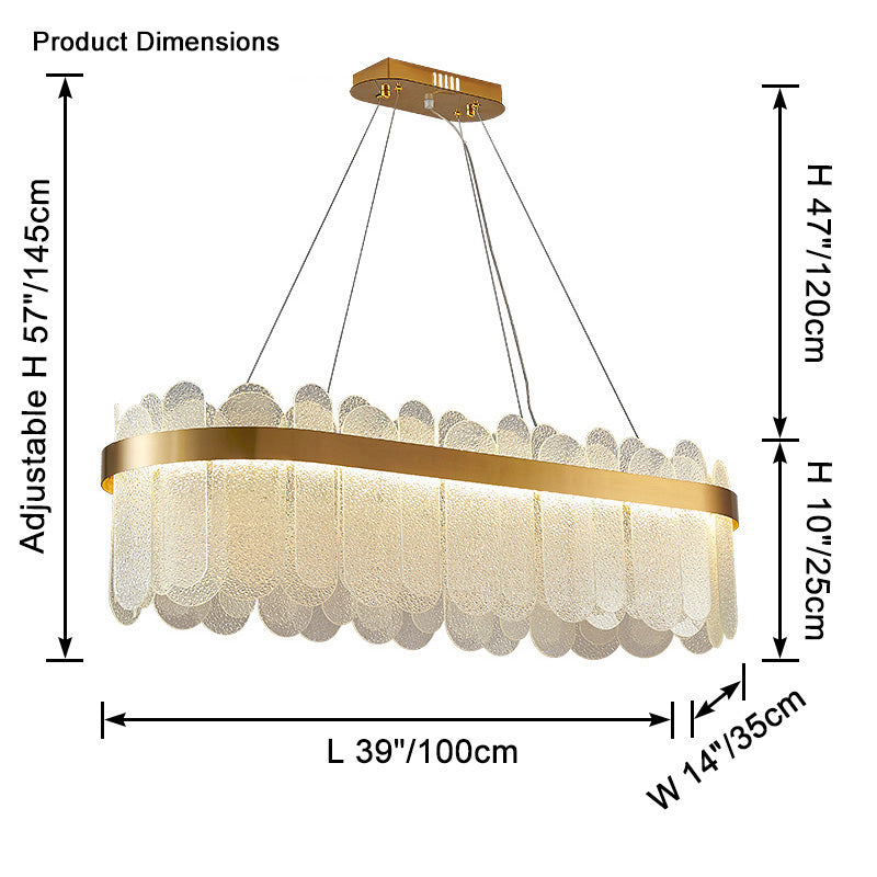 WOMO Long Oval Glass Chandelier-WM2410