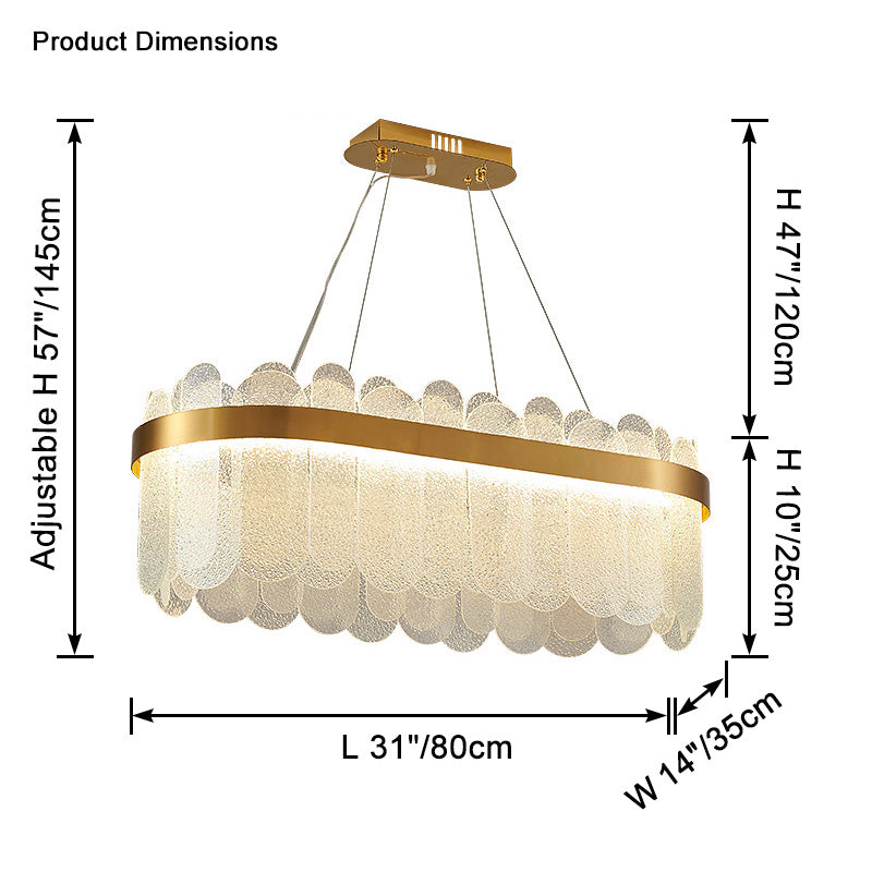 WOMO Long Oval Glass Chandelier-WM2410