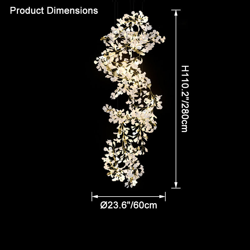 WOMO Gingko Long Staircase Chandelier-WM2425
