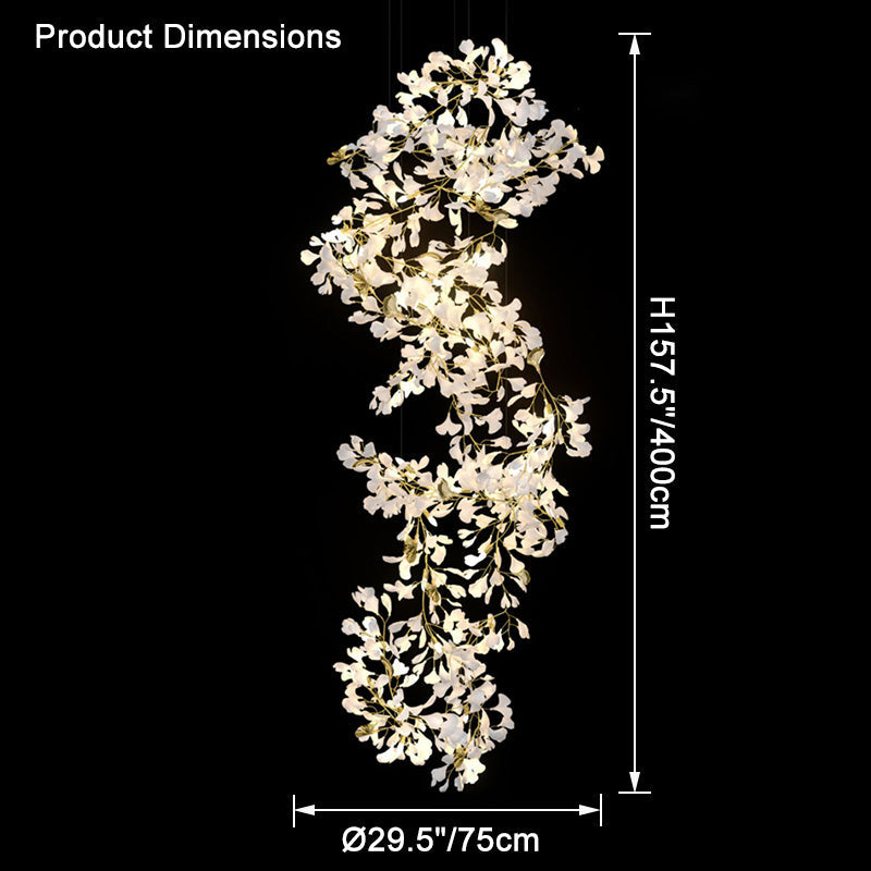 WOMO Gingko Long Staircase Chandelier-WM2425