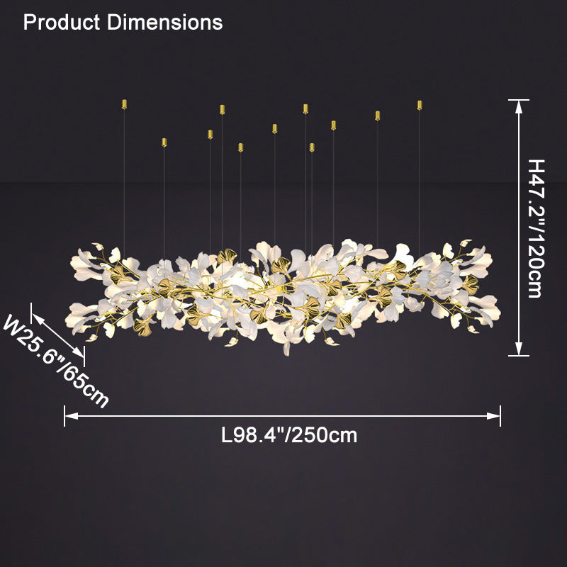 WOMO Gingko Large Long Chandelier-WM2426