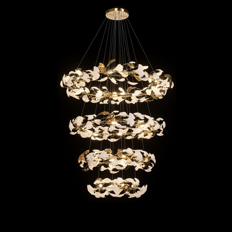 WOMO Circular Tiered Gingko Chandelier-WM2427