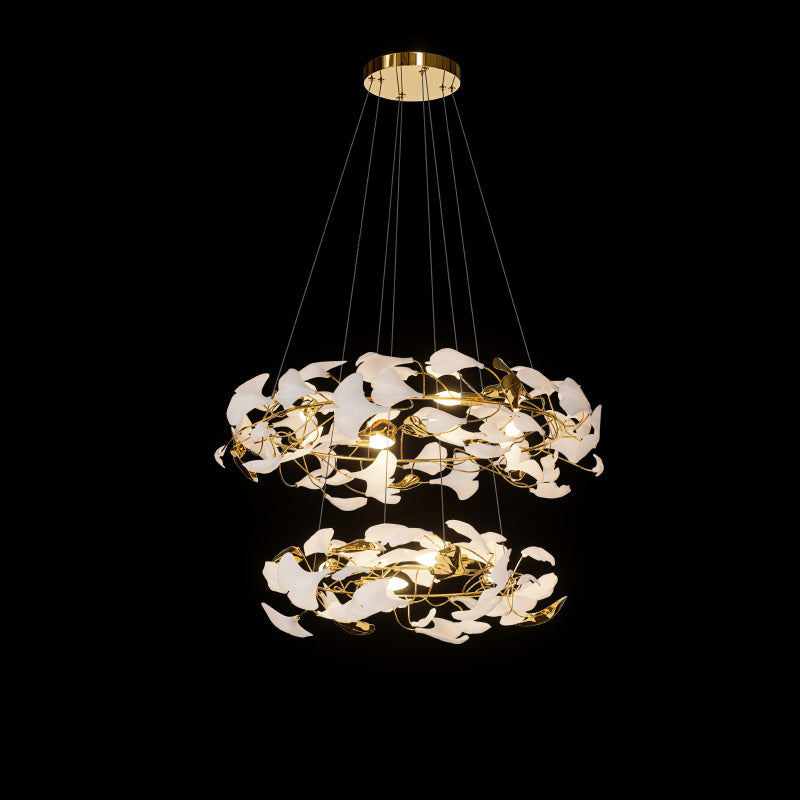 WOMO Circular Tiered Gingko Chandelier-WM2427