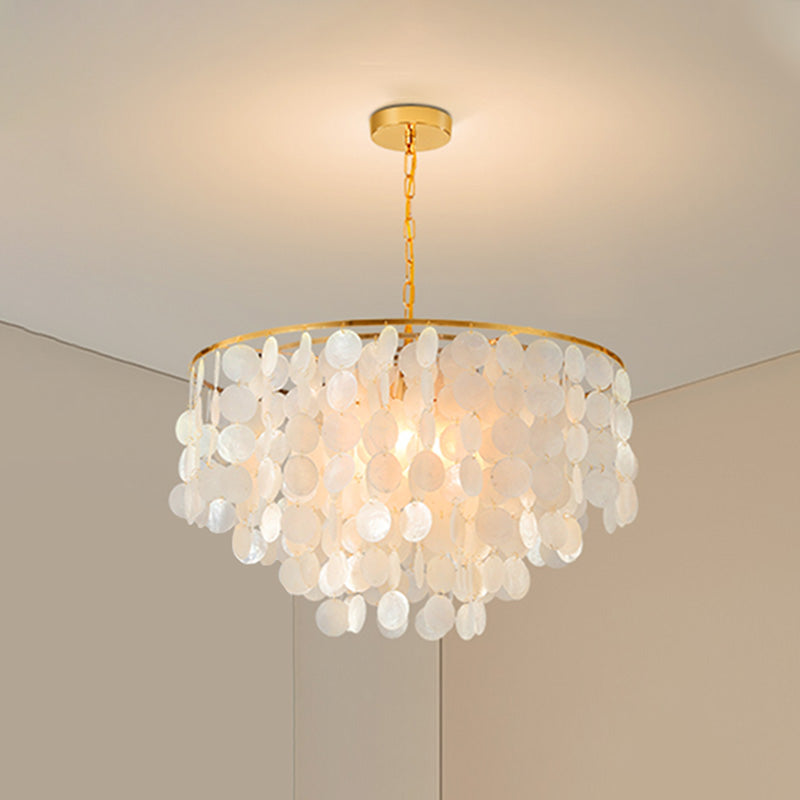 WOMO Capiz Round Chandelier-WM2474