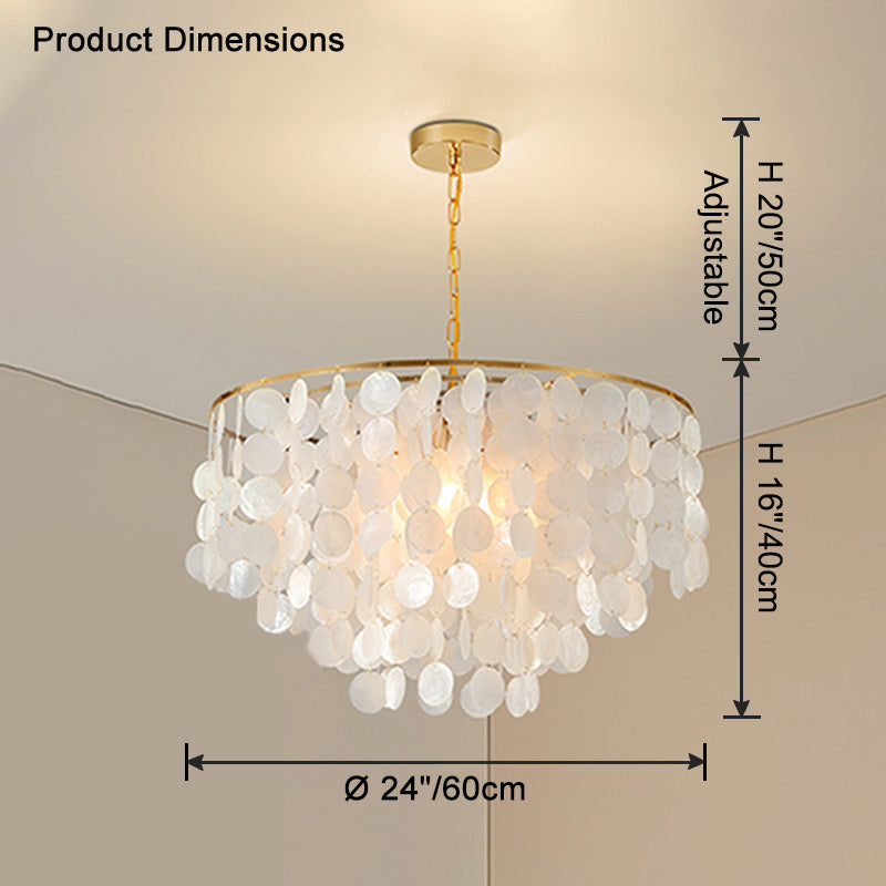 WOMO Capiz Round Chandelier-WM2474