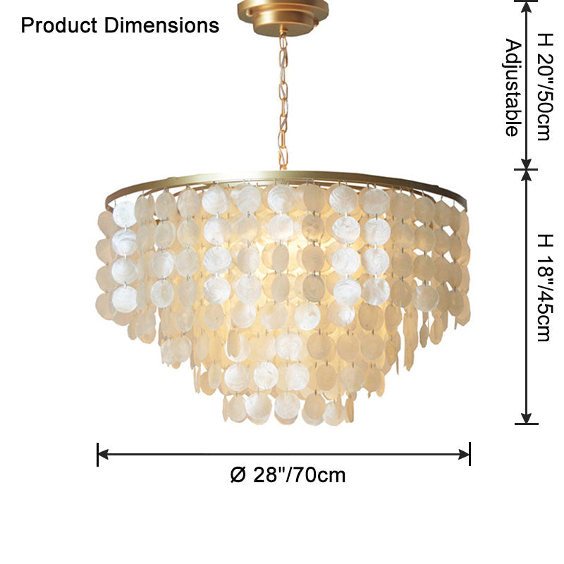 WOMO Capiz Round Chandelier-WM2474