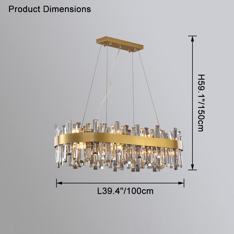 WOMO Long Oval Crystal Chandelier-WM2486