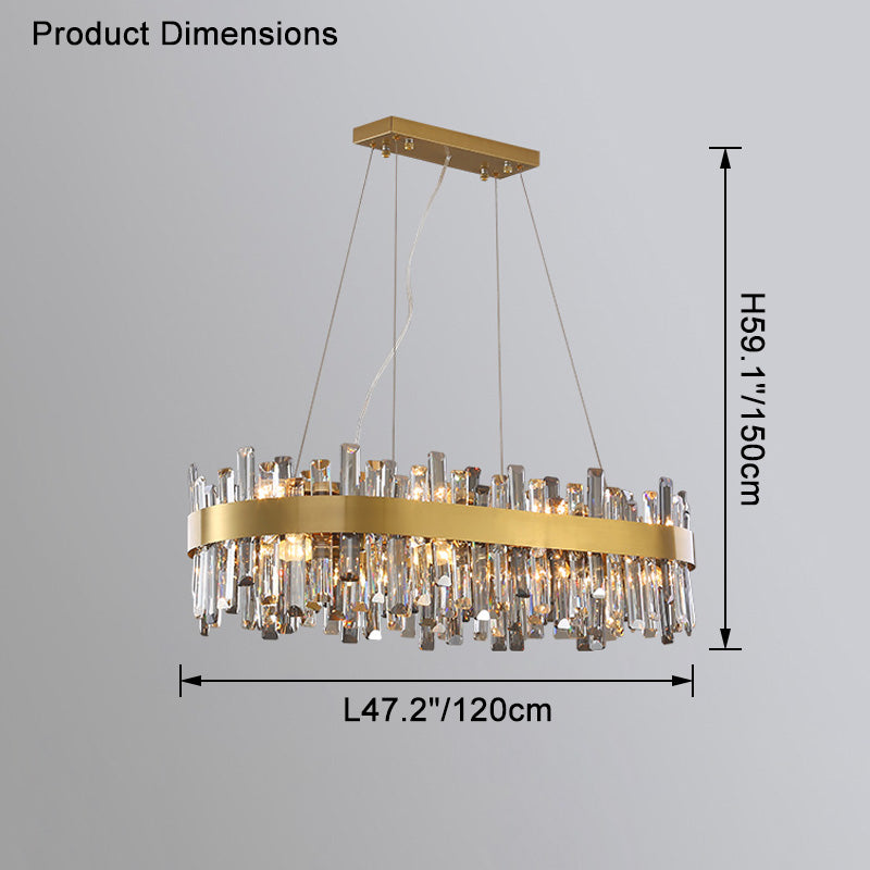 WOMO Long Oval Crystal Chandelier-WM2486