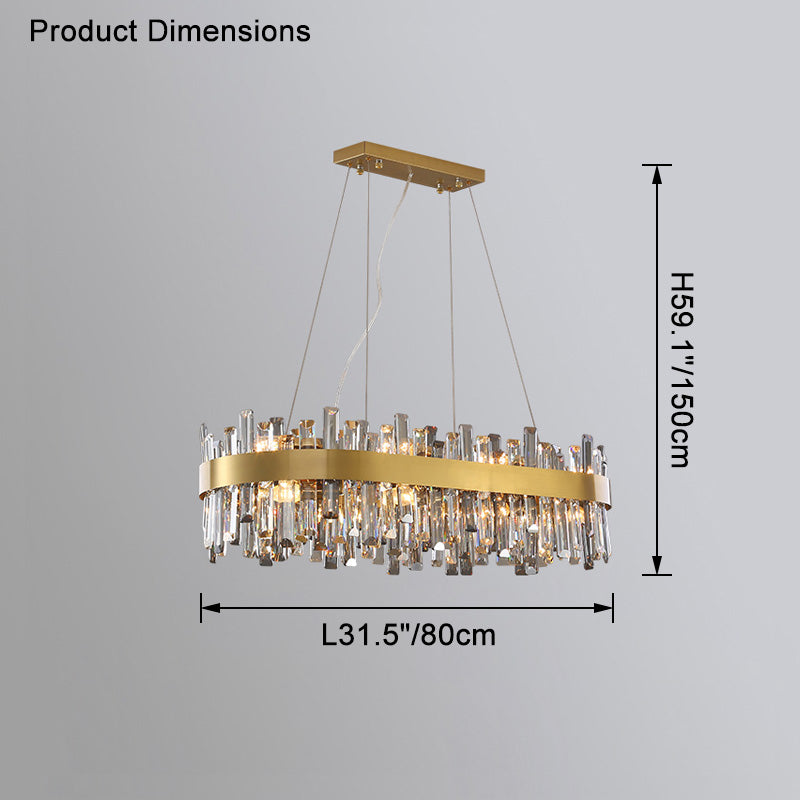 WOMO Long Oval Crystal Chandelier-WM2486