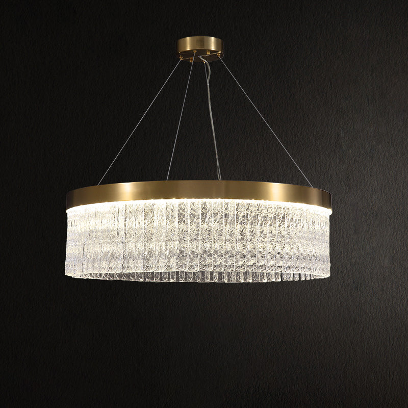 WOMO Hammered Glass Round Chandelier-WM2489