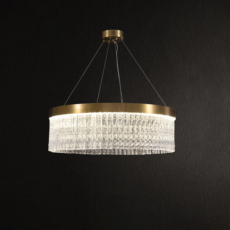 WOMO Hammered Glass Round Chandelier-WM2489