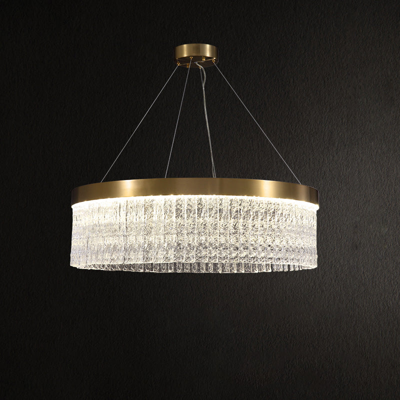 WOMO Hammered Glass Round Chandelier-WM2489