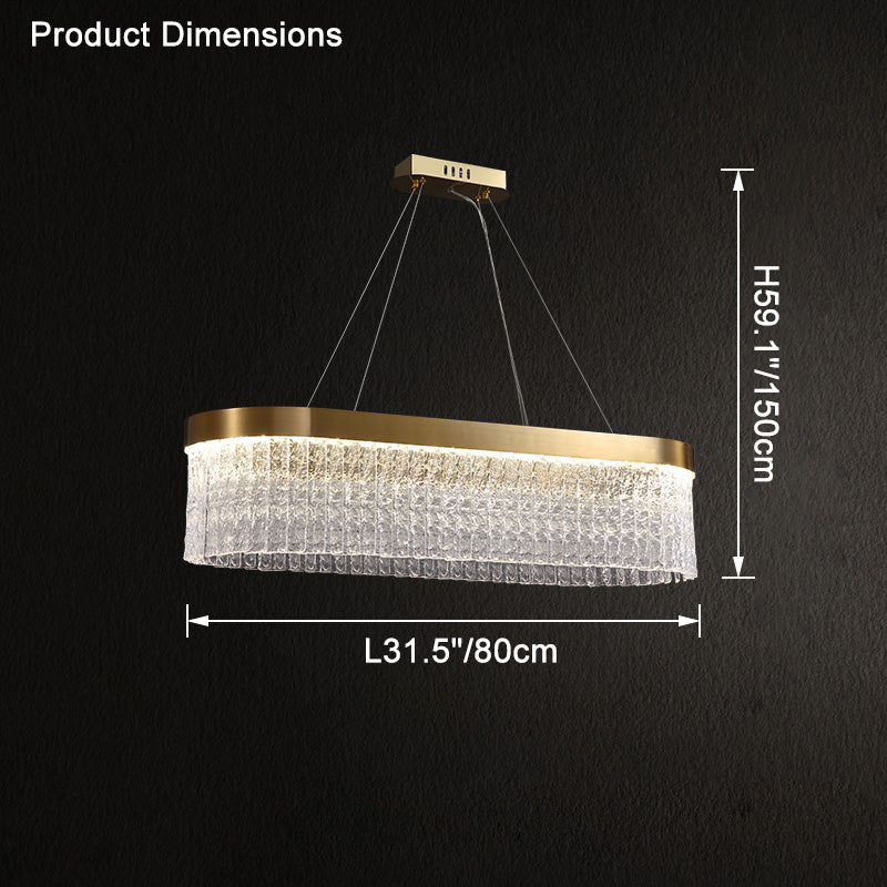 WOMO Hammered Glass Round Chandelier-WM2489