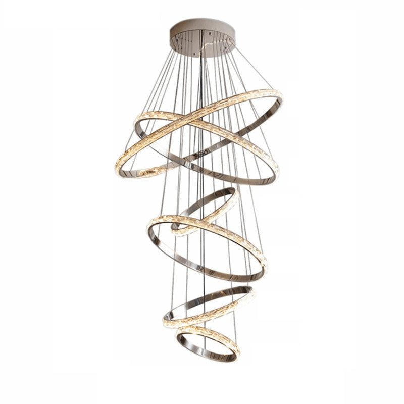 WOMO Tiered Circular Led Crystal Chandelier-WM2491