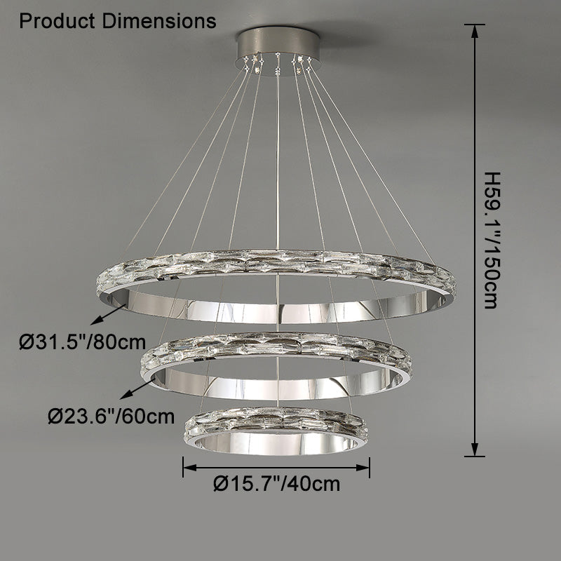 WOMO Tiered Circular Led Crystal Chandelier-WM2491