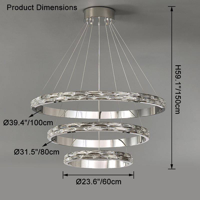 WOMO Tiered Circular Led Crystal Chandelier-WM2491