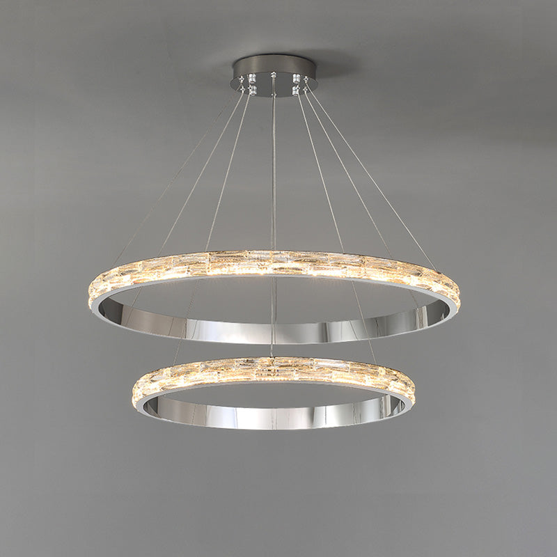 WOMO Tiered Circular Led Crystal Chandelier-WM2491