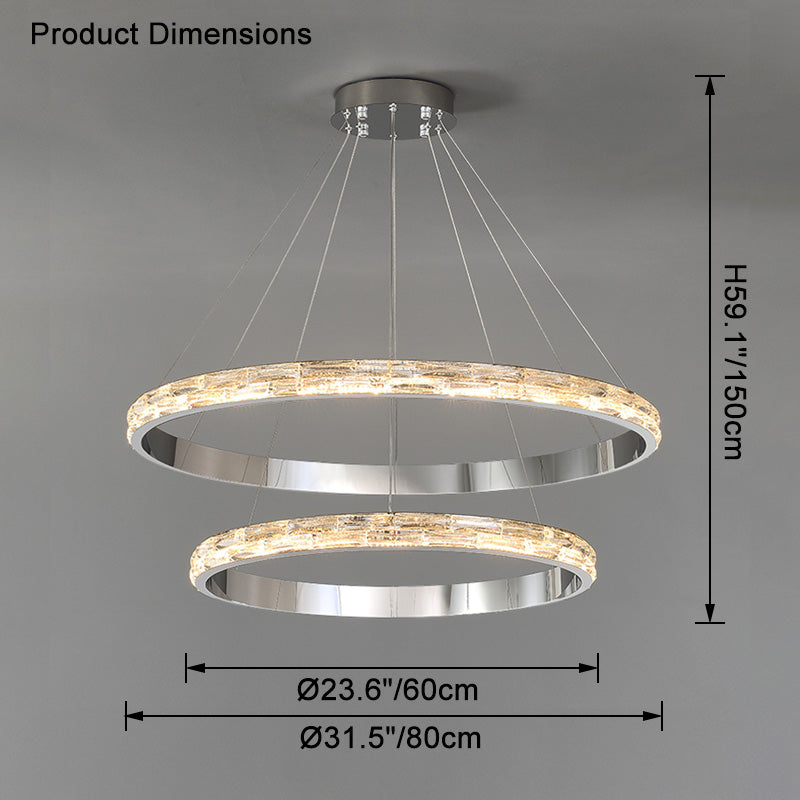 WOMO Tiered Circular Led Crystal Chandelier-WM2491