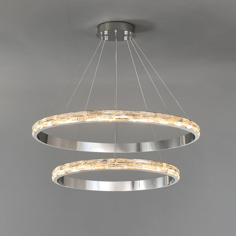 WOMO Tiered Circular Led Crystal Chandelier-WM2491