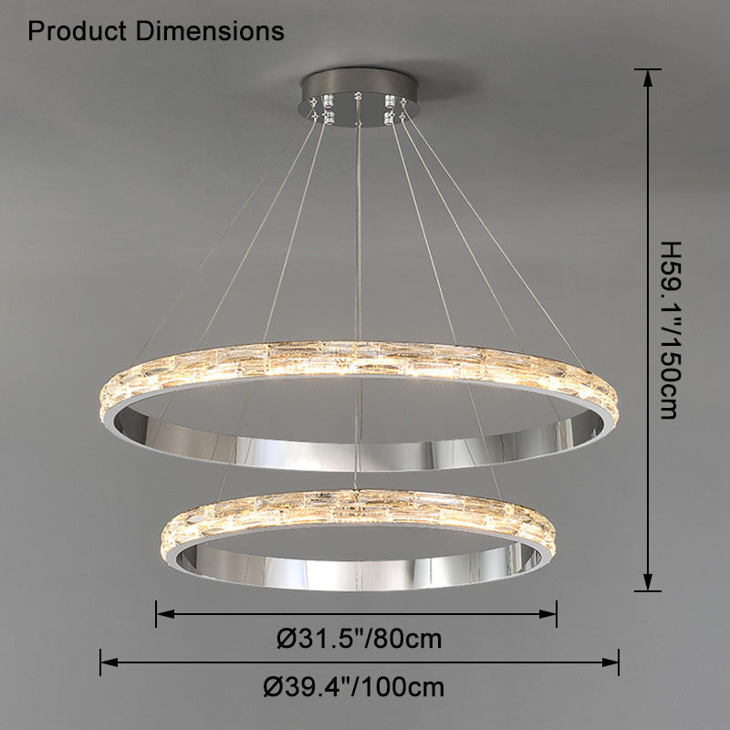 WOMO Tiered Circular Led Crystal Chandelier-WM2491