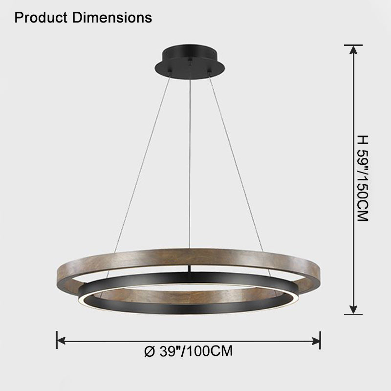 WOMO Wood Circular Led Chandelier-WM2492