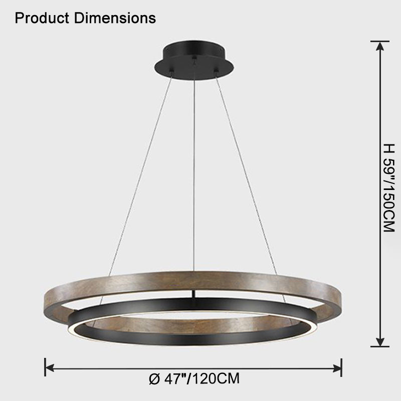 WOMO Wood Circular Led Chandelier-WM2492