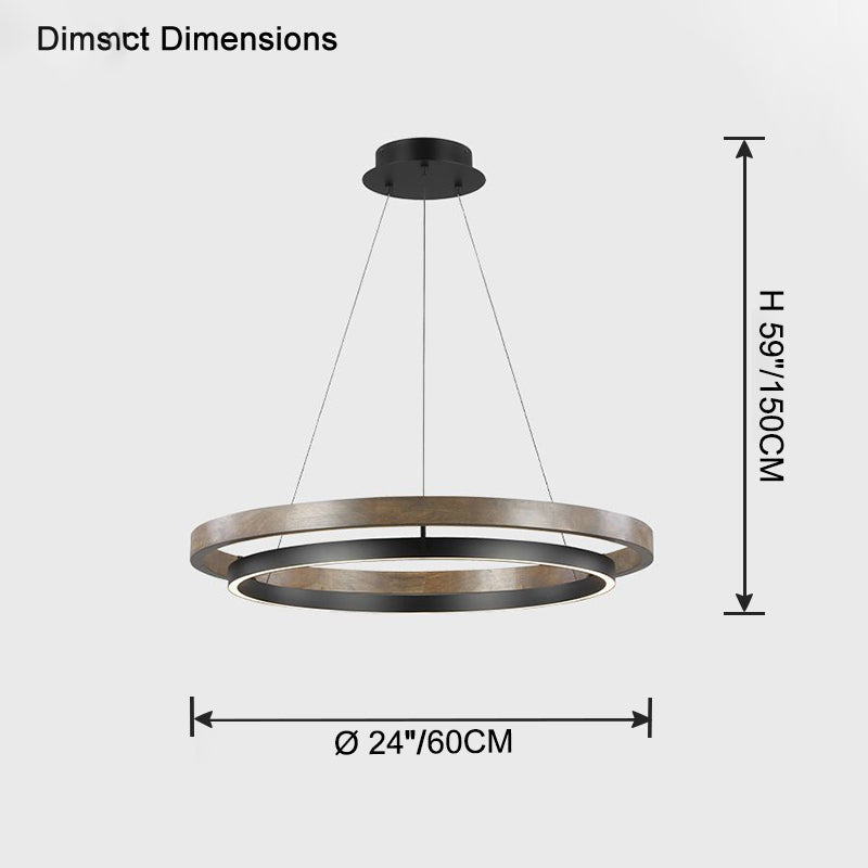 WOMO Wood Circular Led Chandelier-WM2492