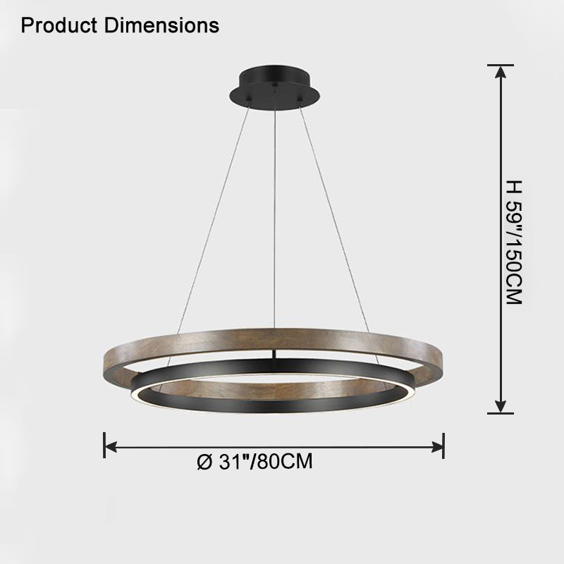 WOMO Wood Circular Led Chandelier-WM2492