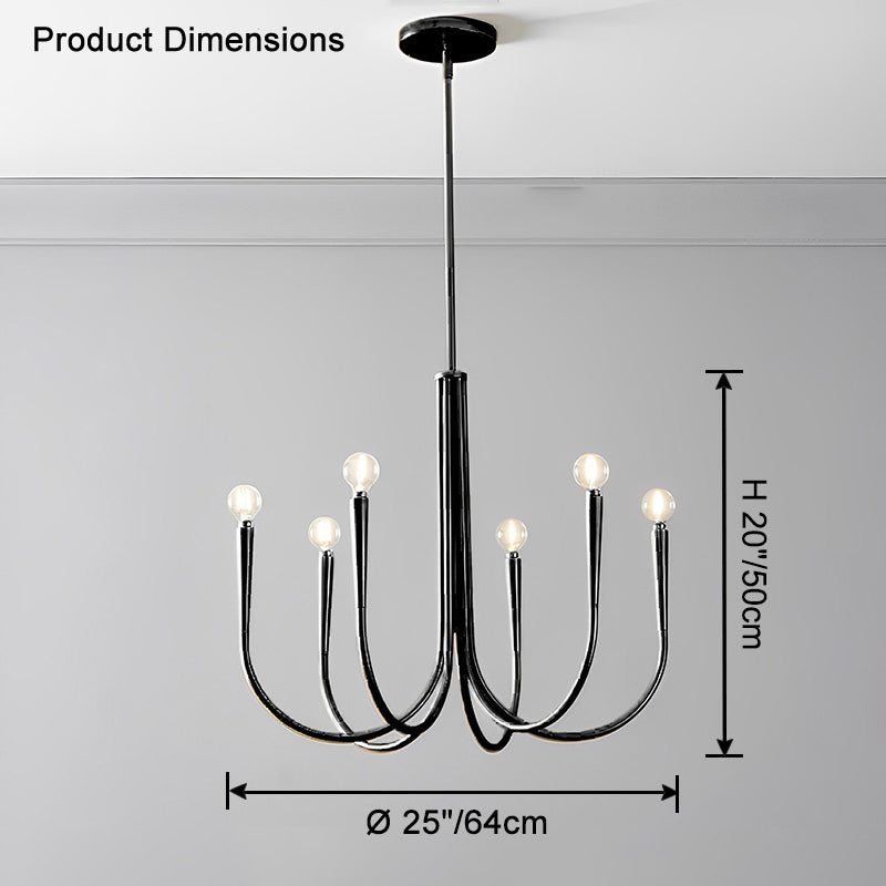 WOMO Swoop Arm Candle Chandelier-WM2508