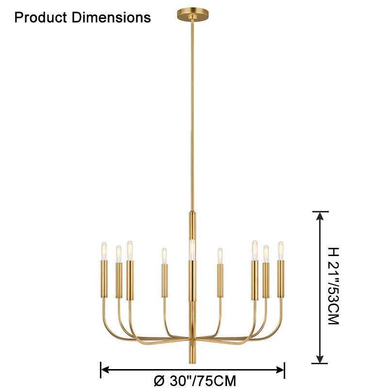 WOMO Gold Candlestick Chandelier-WM2509