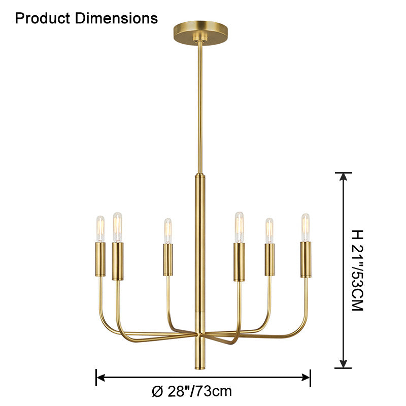 WOMO Gold Candlestick Chandelier-WM2509