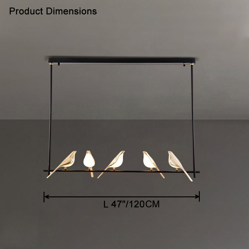 WOMO Black and Gold Bird Chandelier-WM2512