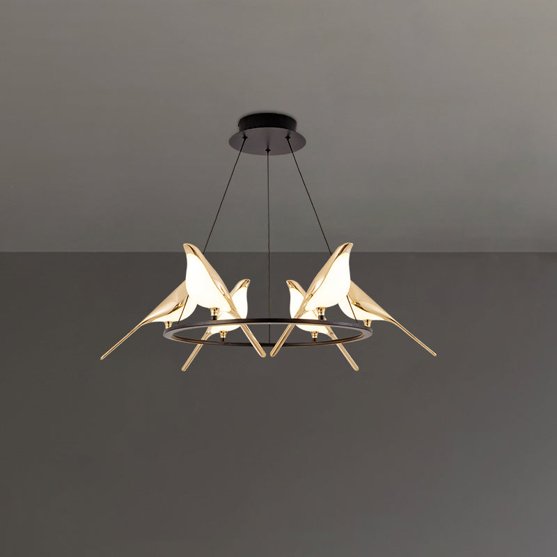 WOMO Black and Gold Bird Chandelier-WM2512