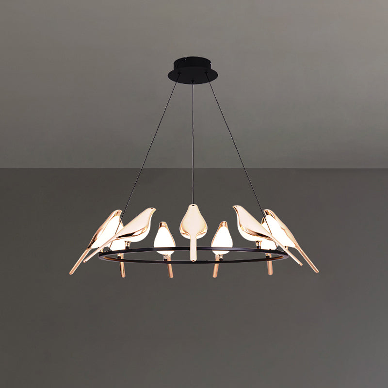 WOMO Black and Gold Bird Chandelier-WM2512