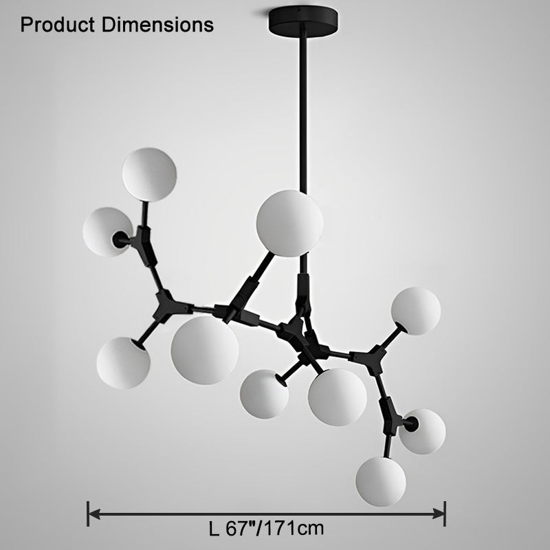 WOMO Branching Bubble Frosted Glass Chandelier-WM2514