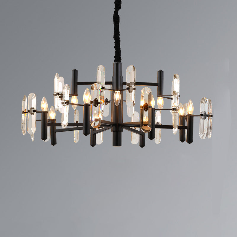 WOMO Black Candle Crystal Chandelier-WM2519