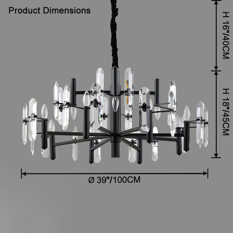 WOMO Black Candle Crystal Chandelier-WM2519