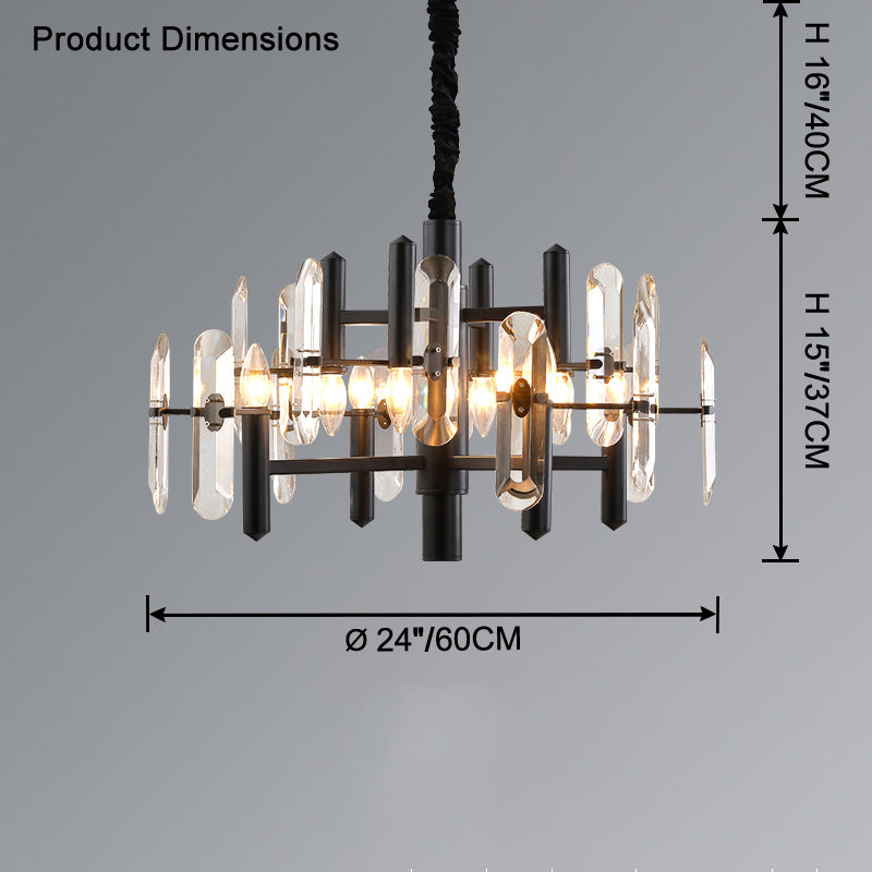 WOMO Black Candle Crystal Chandelier-WM2519