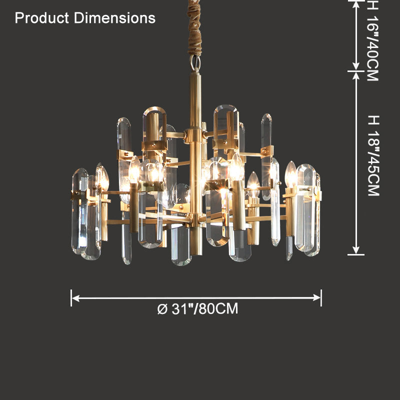 WOMO Black Candle Crystal Chandelier-WM2519