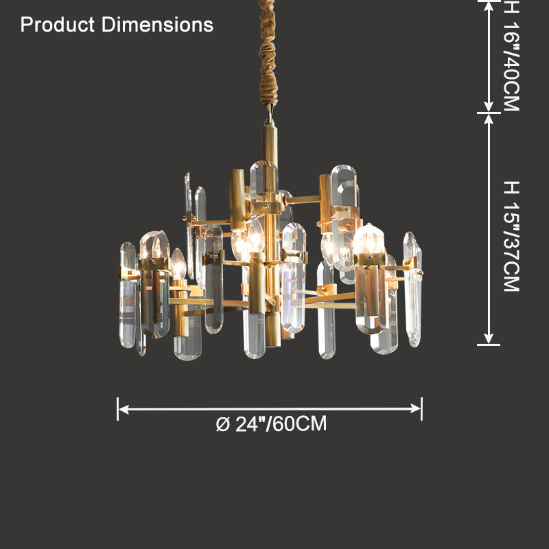 WOMO Black Candle Crystal Chandelier-WM2519