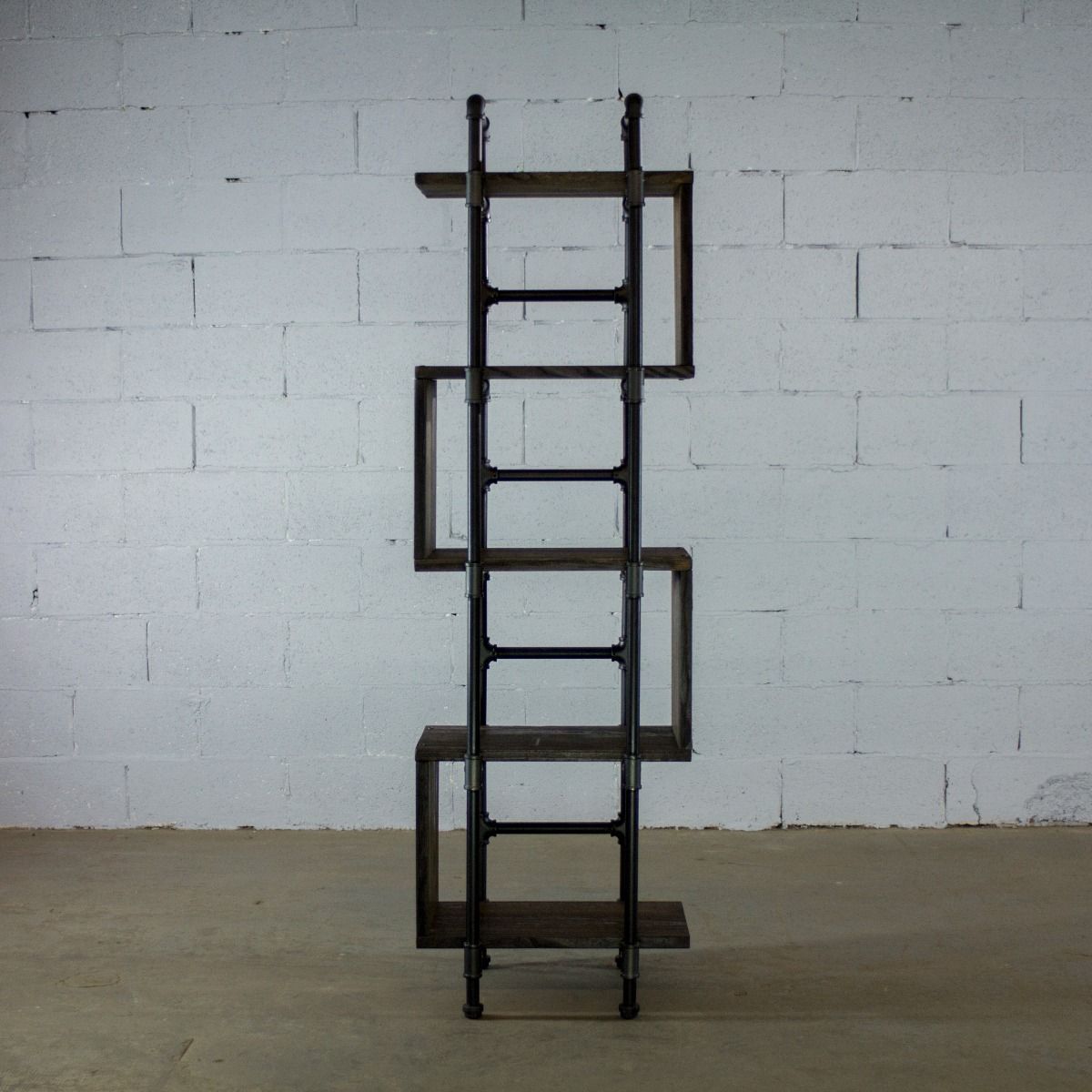 Modern Five Shelf Open Pipe Display Bookcase - Nordic Side - 10-07, feed-cl0-over-80-dollars, furniture-pipeline, furniture-tag, US