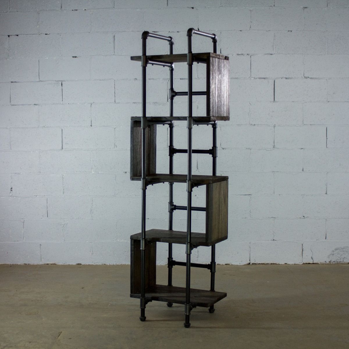 Modern Five Shelf Open Pipe Display Bookcase - Nordic Side - 10-07, feed-cl0-over-80-dollars, furniture-pipeline, furniture-tag, US