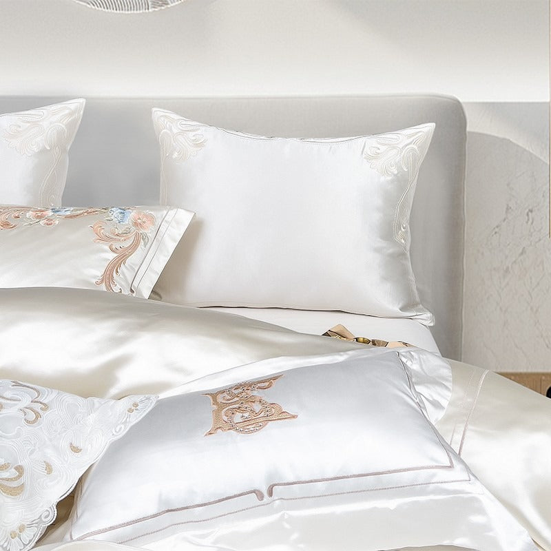 Esana White Embroidery Egyptian Cotton Bedding Set