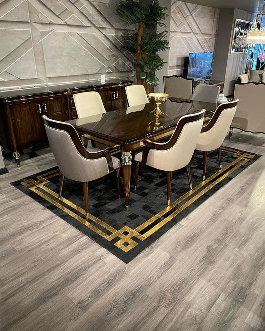 Tinera Handcrafted Flatweave Natural Leather Rug