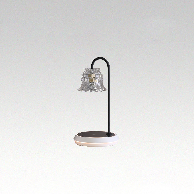 WOMO Dimmable Touch Small Glass Table Lamp with Wireless Charger-WM8046