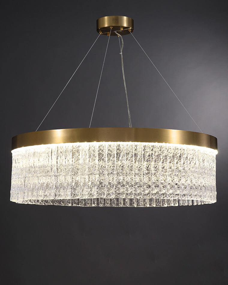 WOMO Hammered Glass Round Chandelier-WM2489