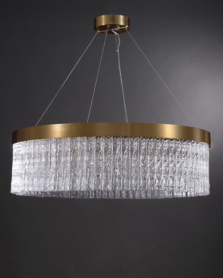 WOMO Hammered Glass Round Chandelier-WM2489