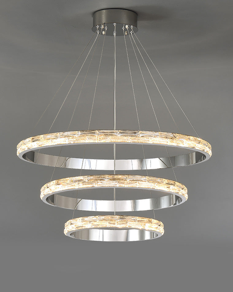 WOMO Tiered Circular Led Crystal Chandelier-WM2491