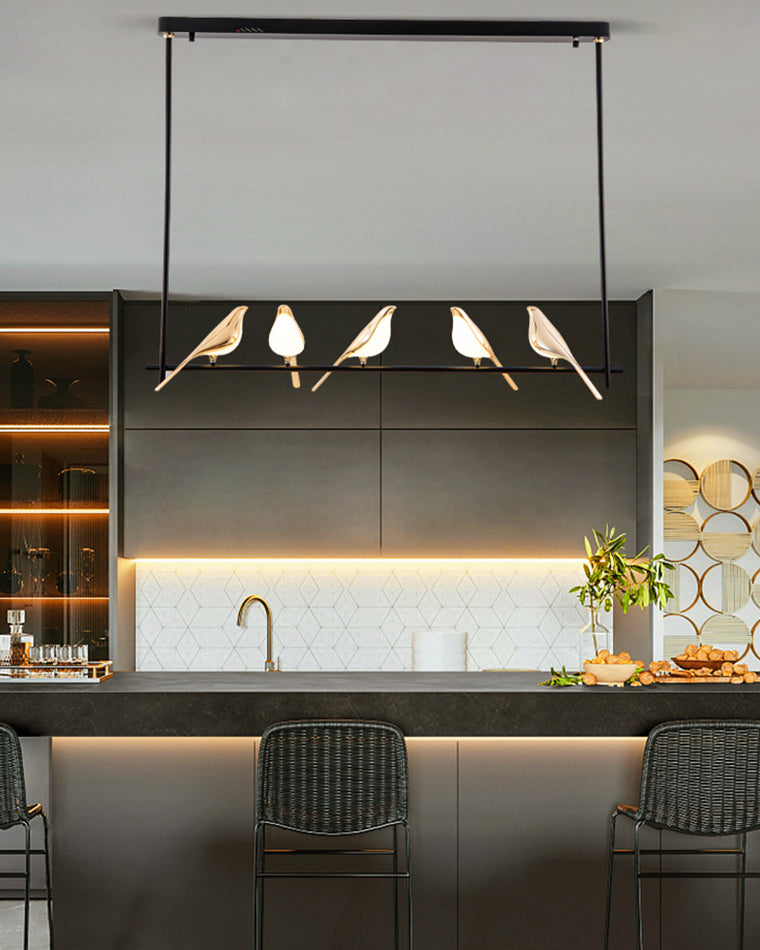 WOMO Black and Gold Bird Chandelier-WM2512