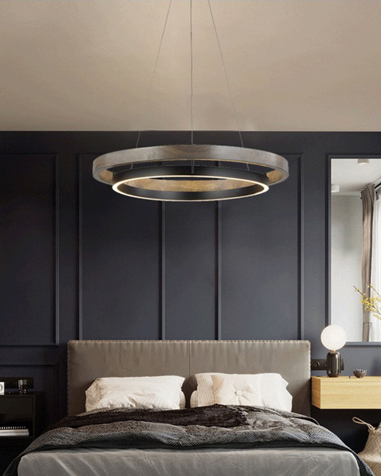 WOMO Wood Circular Led Chandelier-WM2492